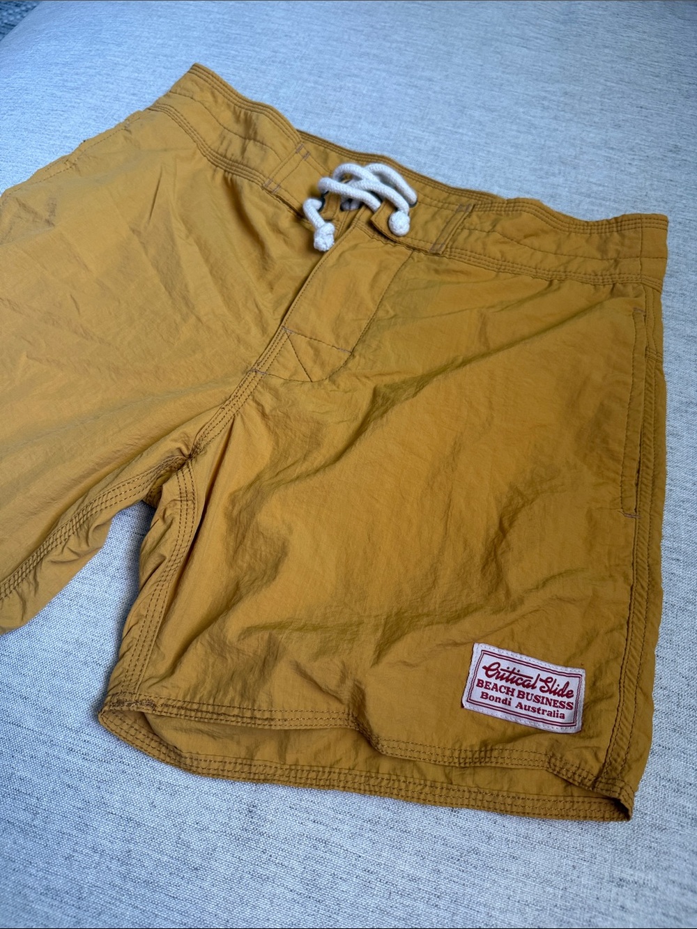 Men's Mustard Yellow Board Shorts Surf Swim Trunks